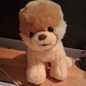 Plush Dog Toy - Cream and Brown